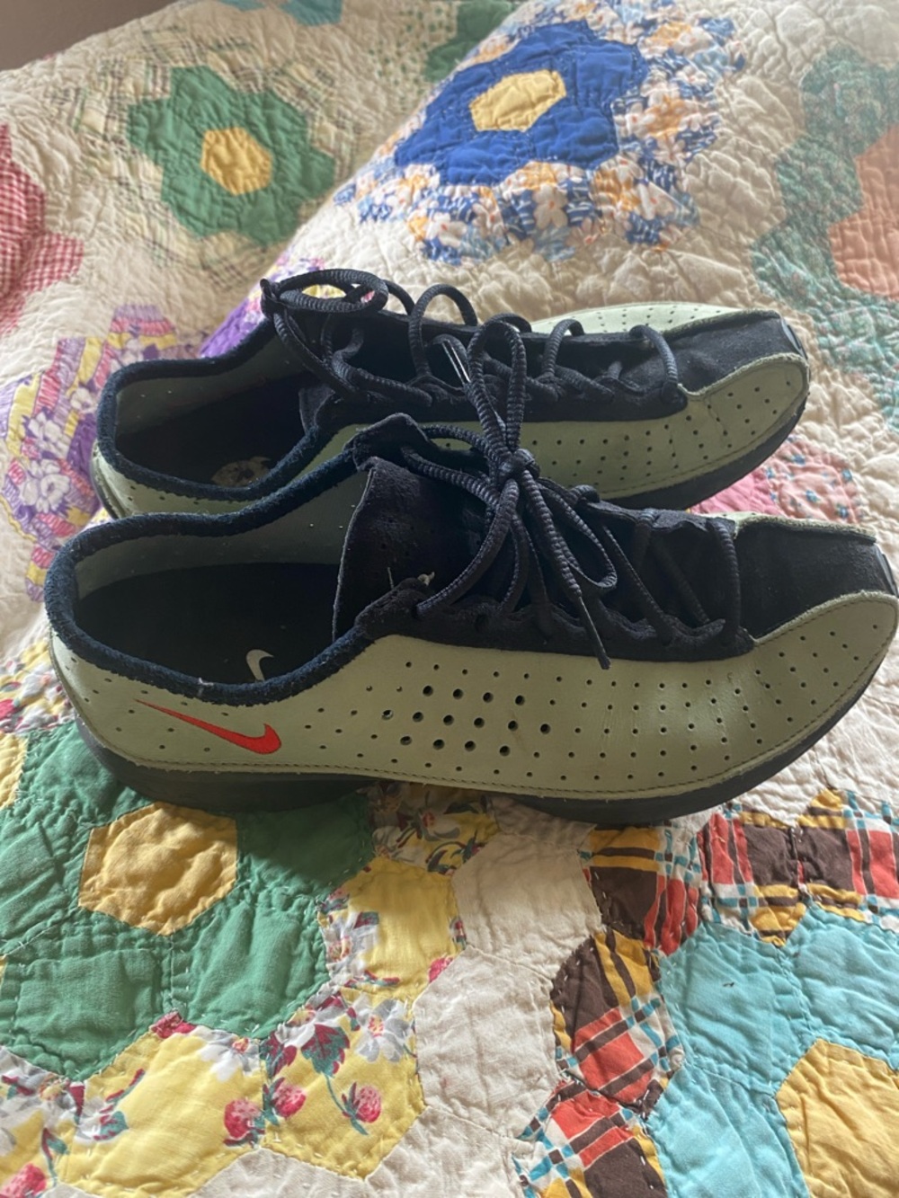 Nike women’s Olive and Black Athletic Lace-Up Shoes with Red Swoosh